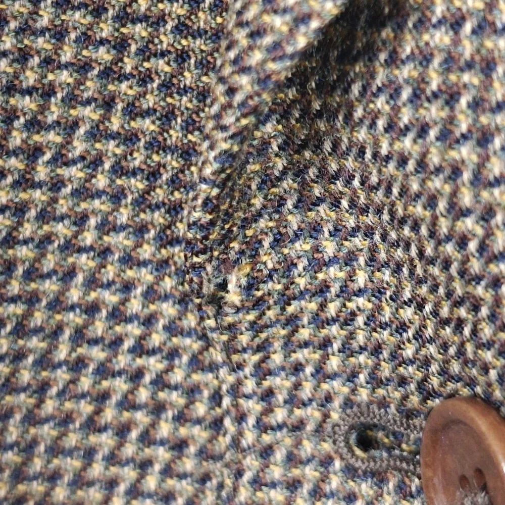 Canali Blazer Mens 44 Brown Micro Check Two Button Wool Sport Coat Italy